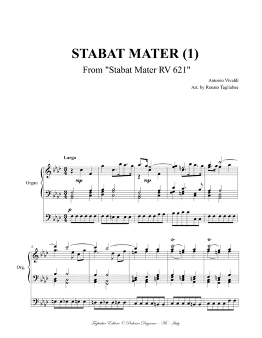 STABAT MATER (I) - (From Stabat Mater- RV 621) - For Alto,and Organ 3 staff image number null