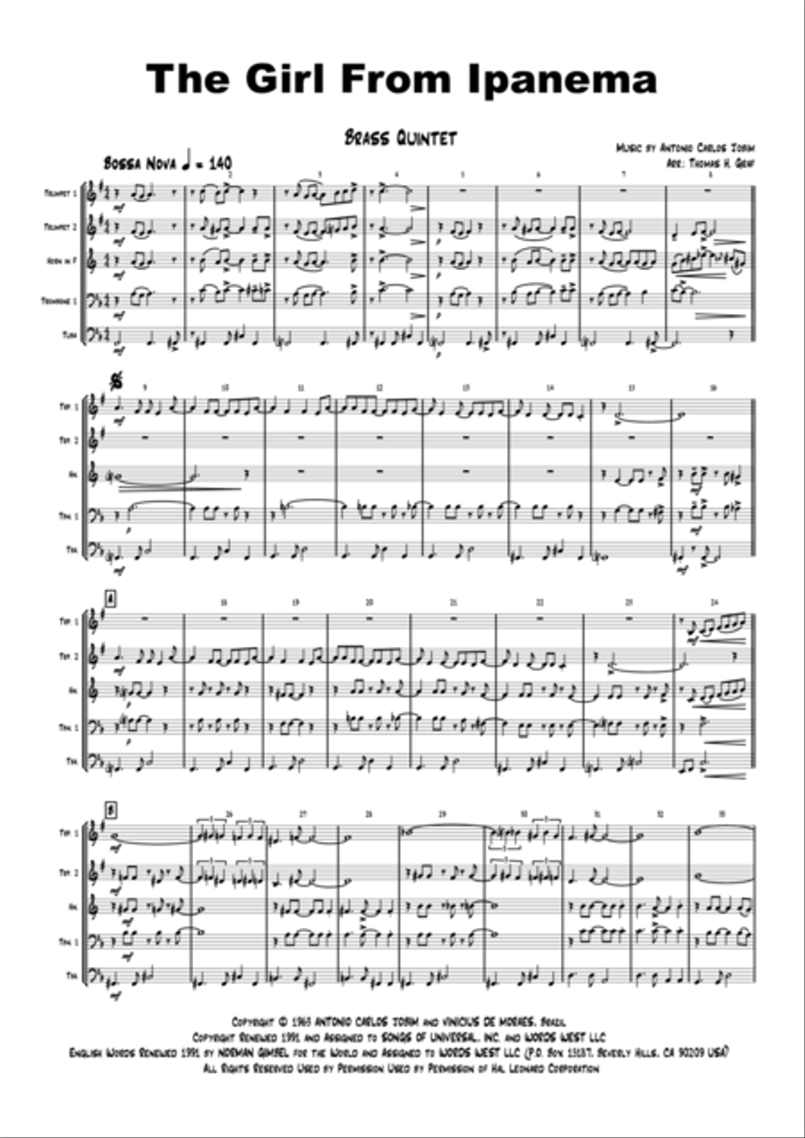 The Girl From Ipanema (Garota De Ipanema) Horn scores gallery preview page 2