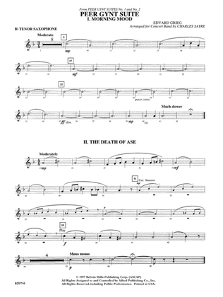 Peer Gynt Suite: B-flat Tenor Saxophone