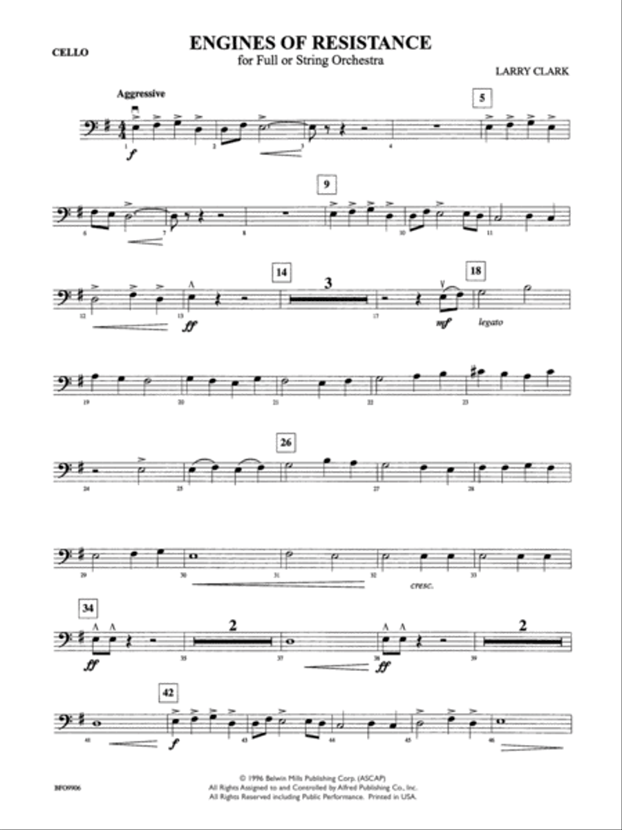 Engines of Resistance: Cello Full Orchestra scores gallery preview page 1