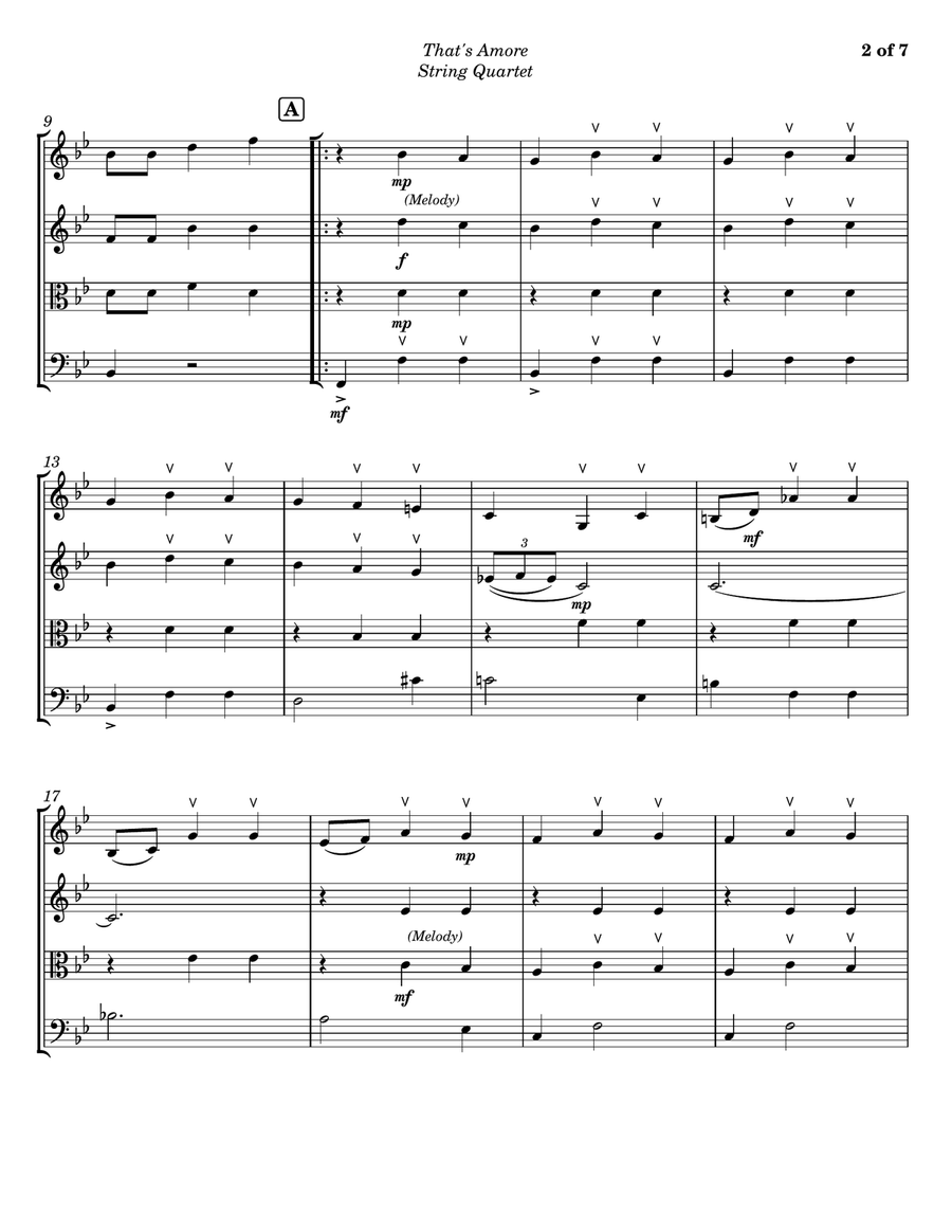 That's Amore (that's Love) String Quartet scores gallery preview page 2