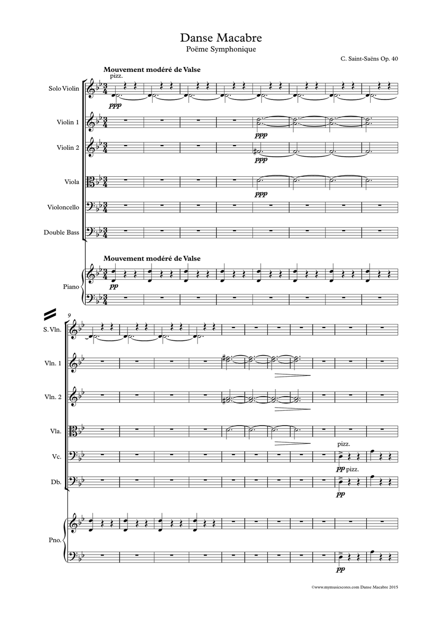Danse Macabre Op. 40 for String Orchestra String Orchestra scores gallery preview page 2