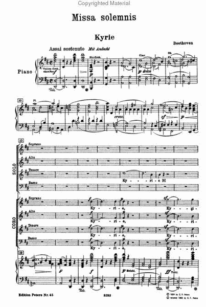 Missa Solemnis in D Op. 123 (Vocal Score)