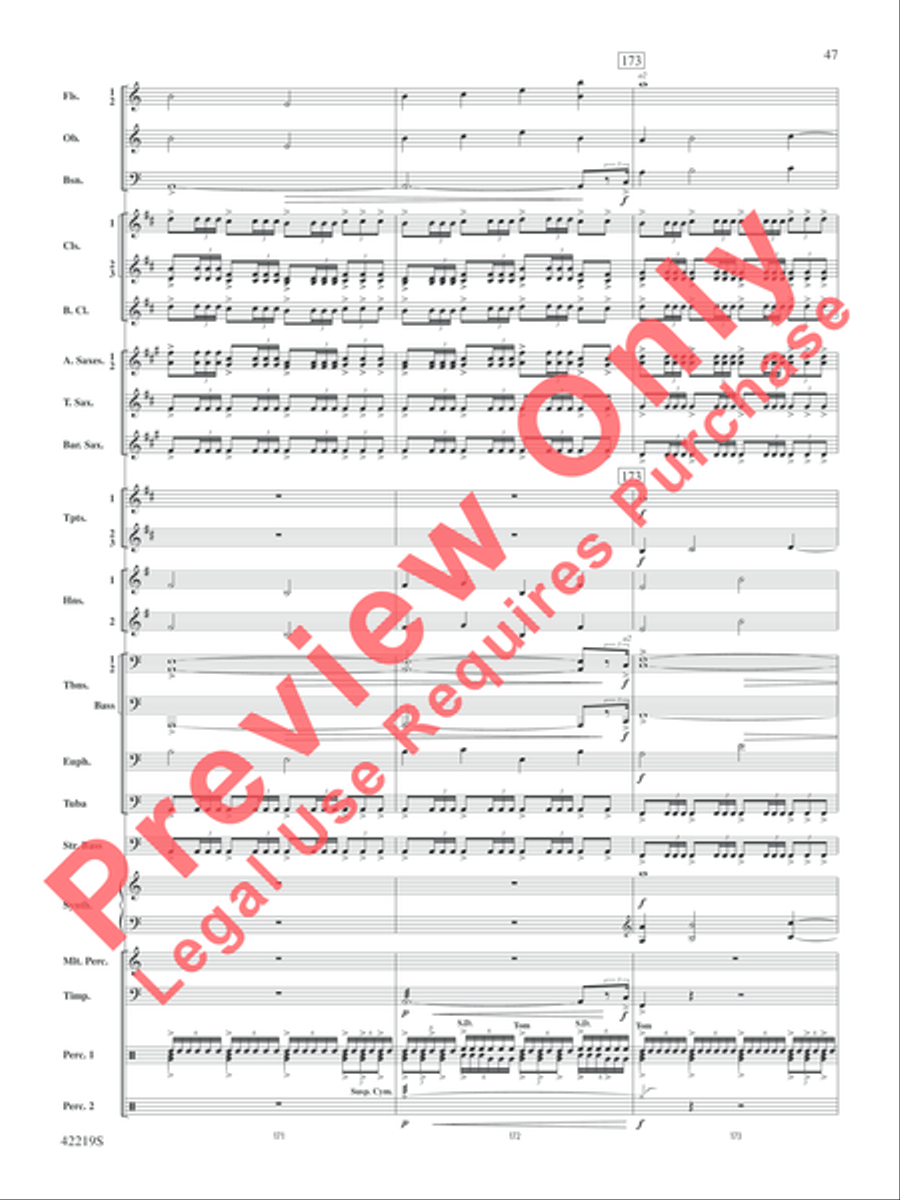 Man of Steel, Suite from Concert Band scores gallery preview page 48