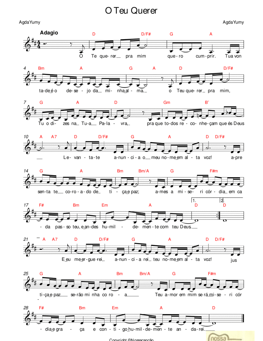 O Teu querer O Teu querer Piano scores gallery preview page 1