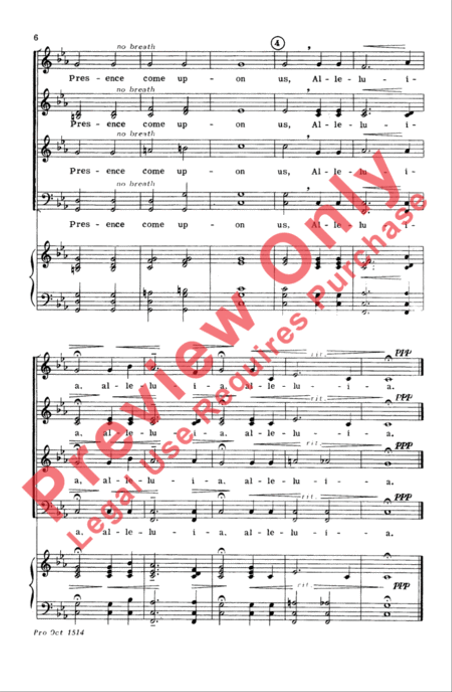 Let Thy Holy Presence 4-Part scores gallery preview page 6
