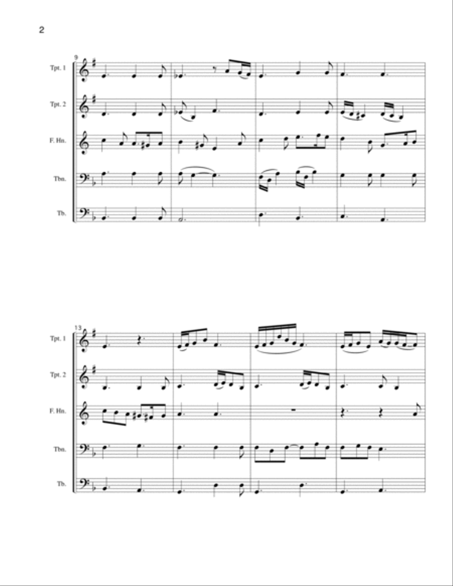 Greensleeves (What Child is This?) Brass Ensemble scores gallery preview page 2