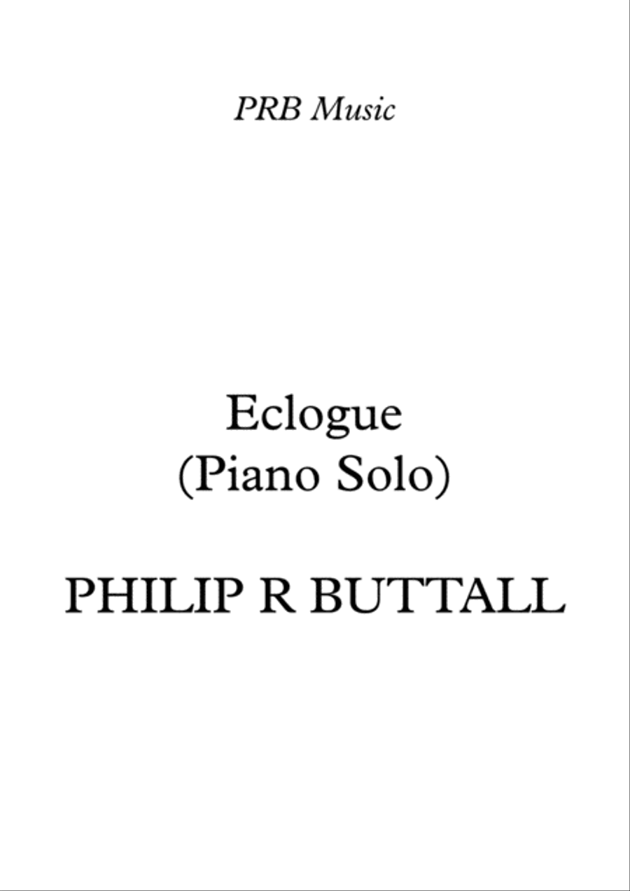 Eclogue (Piano Solo) Eclogue (Piano Solo) Piano Solo scores gallery preview page 1