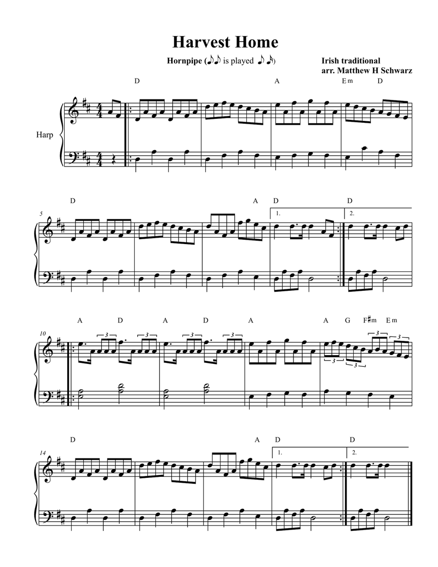 Harvest Home Harvest Home Celtic Harp scores gallery preview page 1