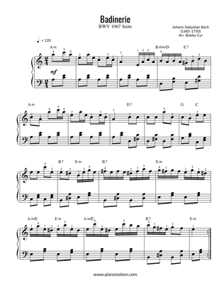 Book cover for Badinerie - BWV 1067 Suite (Piano Solo)