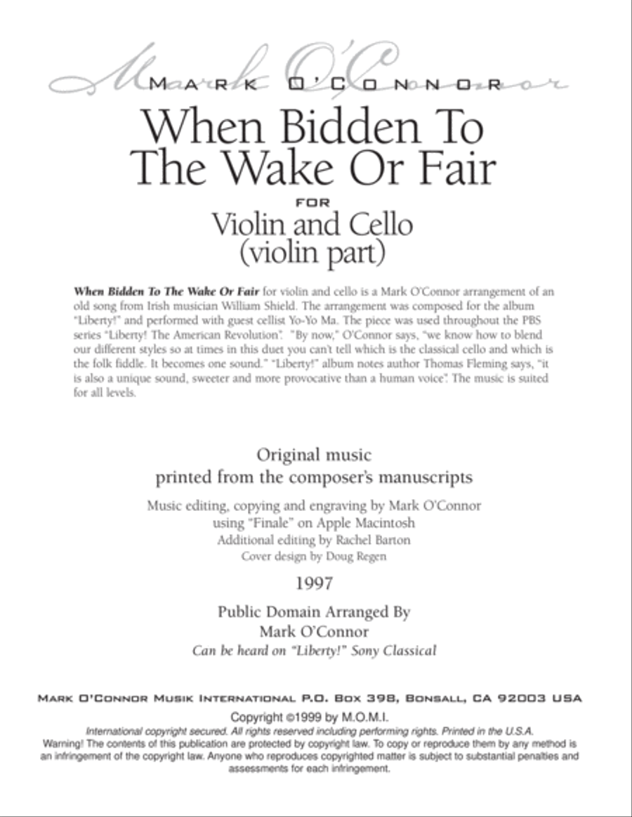When Bidden To The Wake Or Fair (violin part - violin and cello) String Duet scores gallery preview page 3