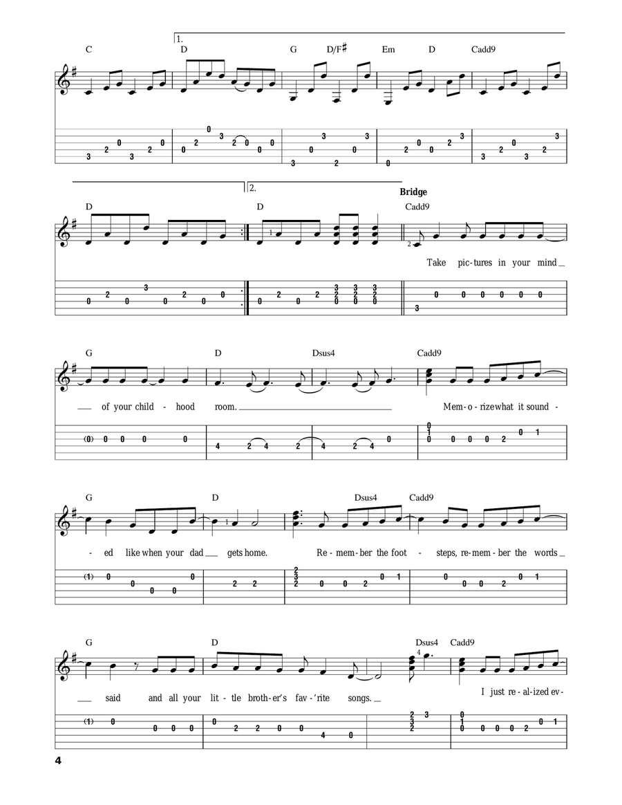 Never Grow Up Acoustic Guitar scores gallery preview page 4
