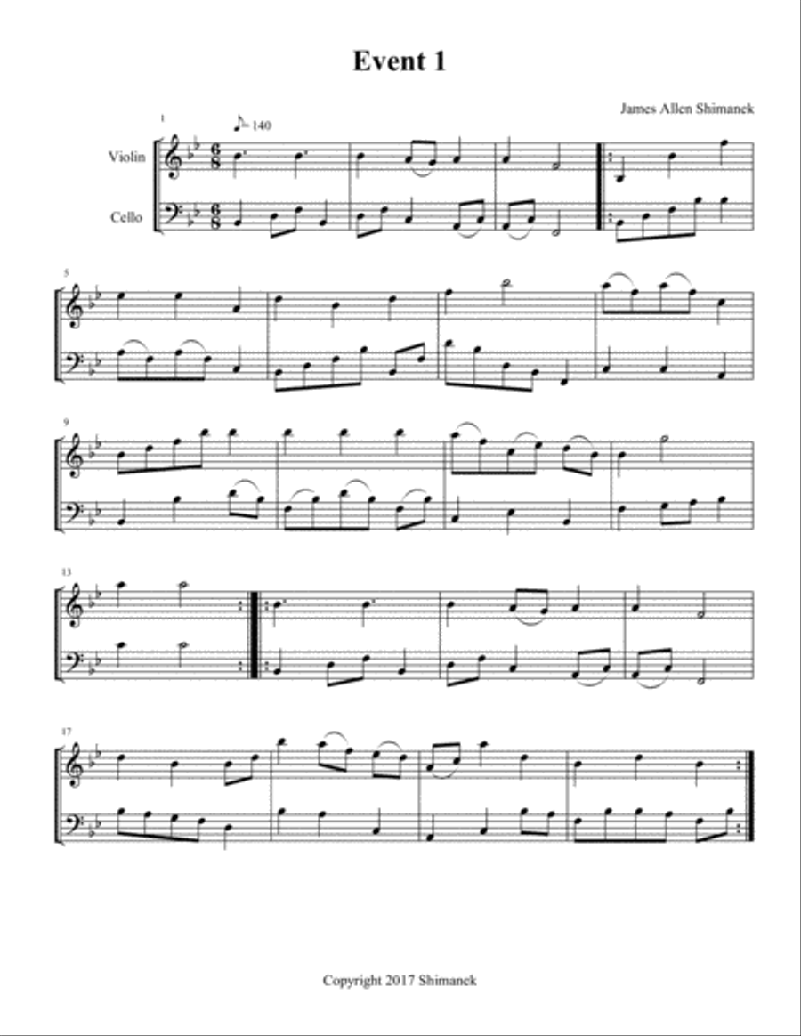 The Events 1-10 String Duet scores gallery preview page 2