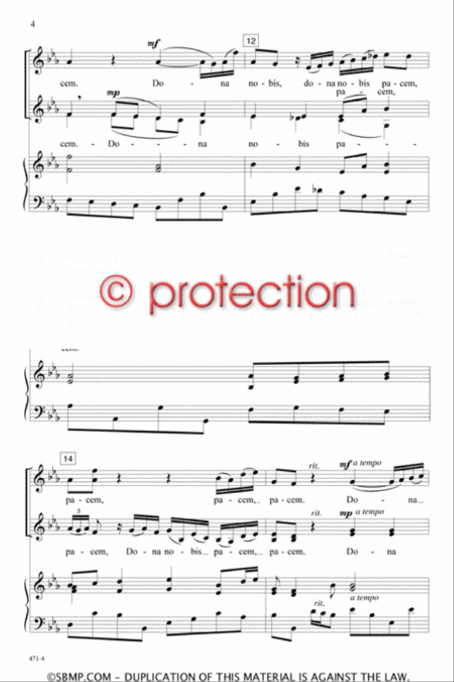 Dona Nobis Pacem - SSA Octavo SSA scores gallery preview page 4