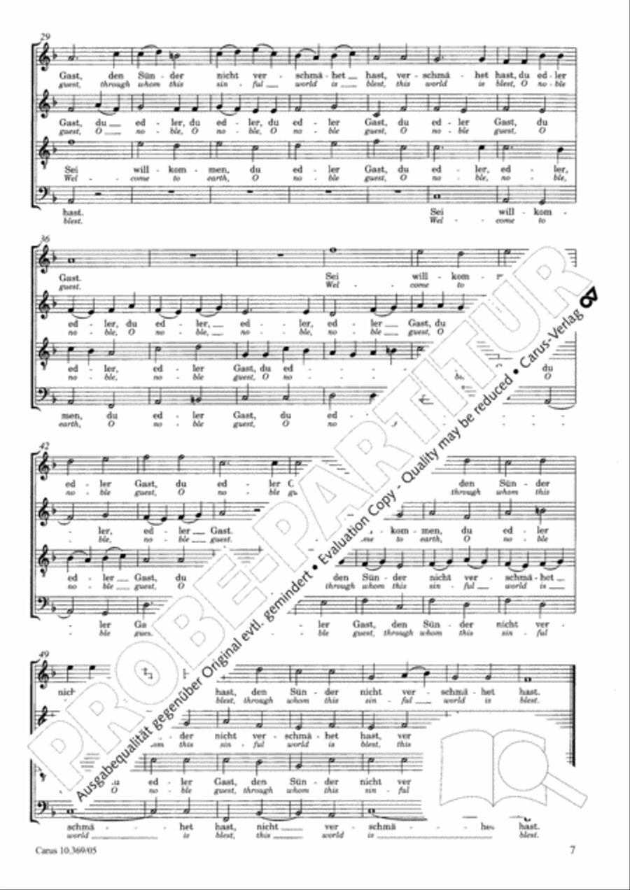 So greatly God esteemed the world (Also hat Gott die Welt geliebt) 4-Part scores gallery preview page 8