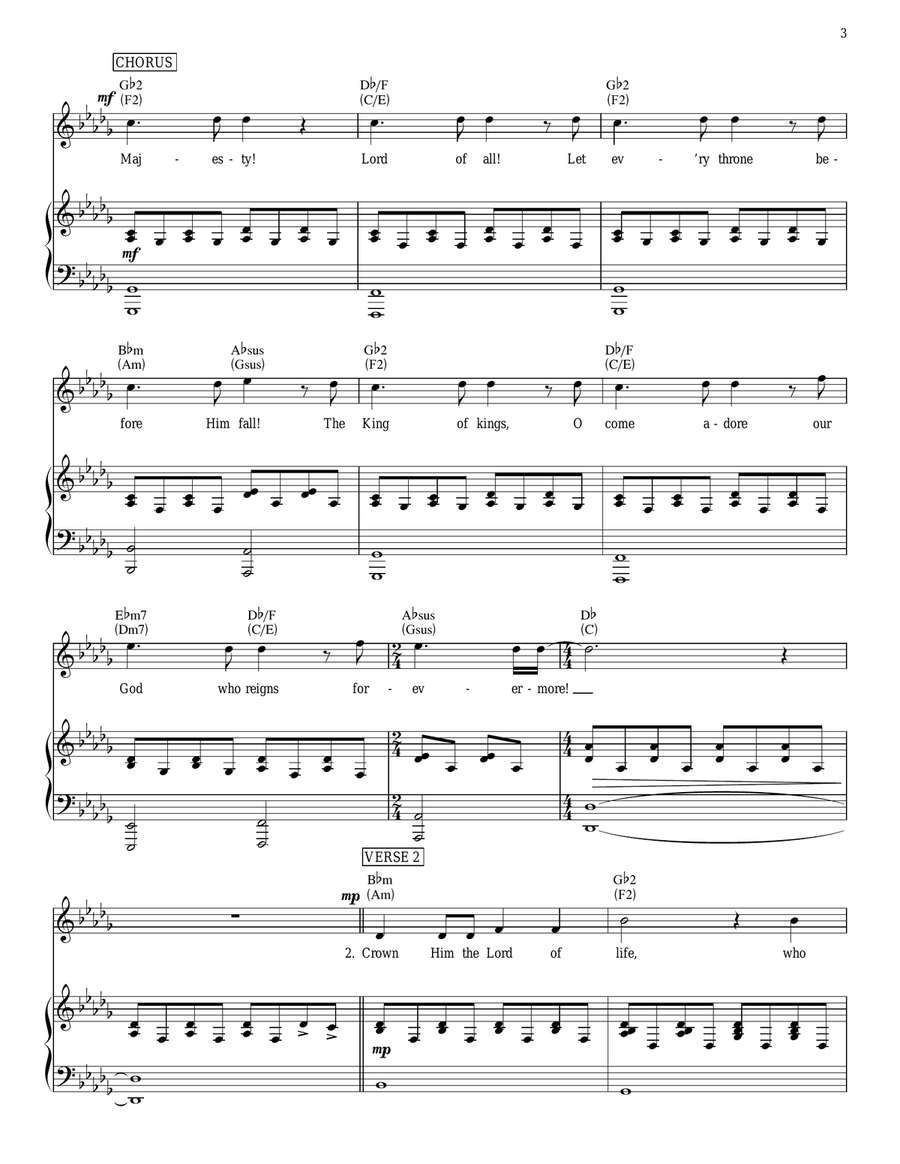 Crown Him (Majesty) Piano, Vocal, Guitar scores gallery preview page 3