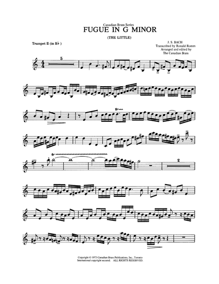 Fugue in G minor - Bb Trumpet 2 (Brass Quintet)