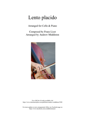 Lento placid arranged for Cello and Piano