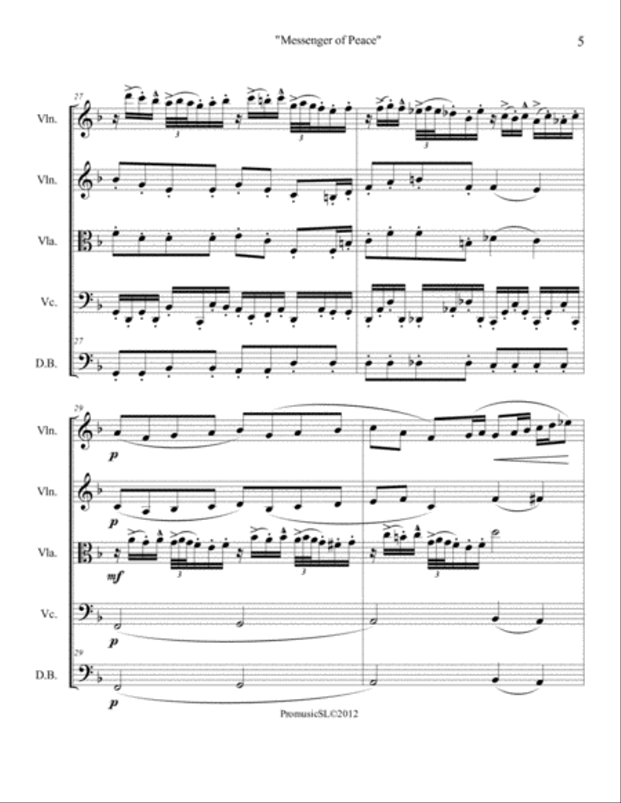 Messenger of Peace String Orchestra scores gallery preview page 5