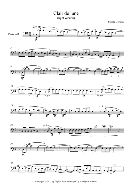Clair de lune - Claude Debussy (Cello)