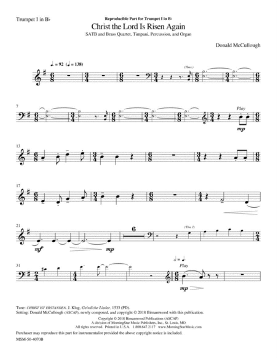 Christ the Lord Is Risen Again Choir scores gallery preview page 4