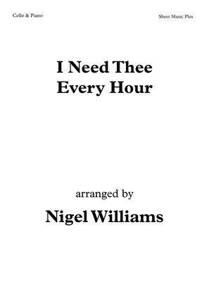 Book cover for I Need Thee Every Hour, for Cello and Piano
