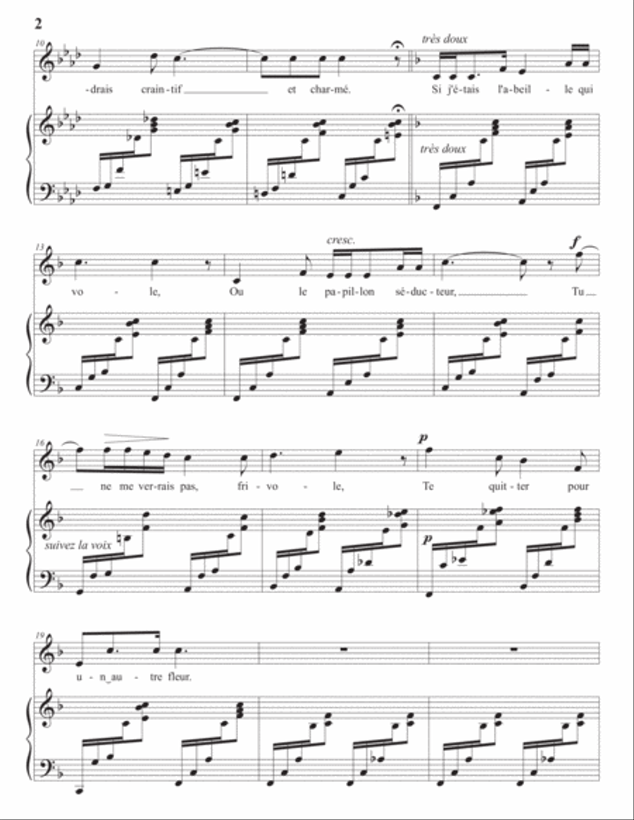 DUPARC: Sérénade (transposed to A-flat major) Voice scores gallery preview page 3