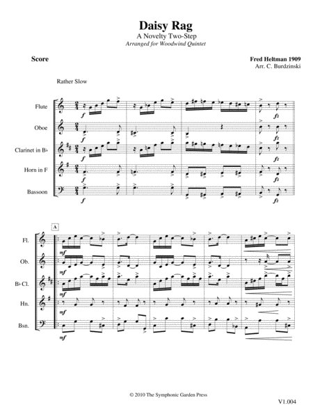Daisy Rag Two-Step (F. Heltman) - woodwind quintet image number null