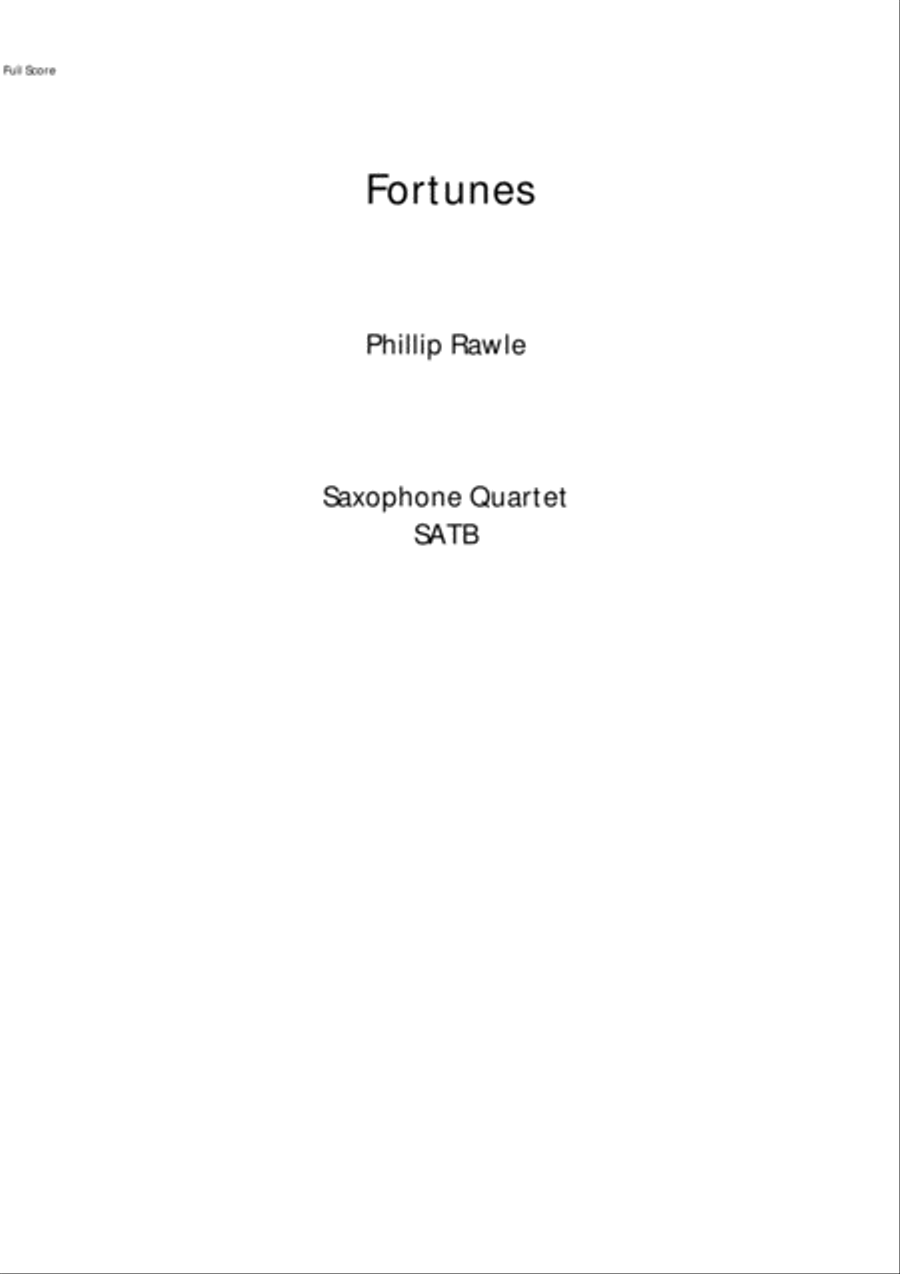 Fortunes Saxophone Quartet scores gallery preview page 1