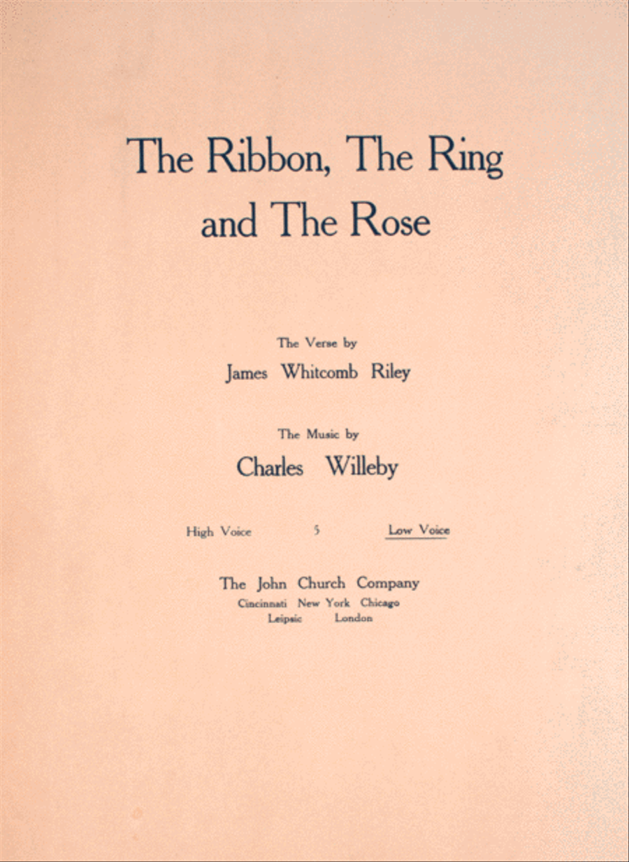 The Ribbon, the Ring and the Rose Low Voice scores gallery preview page 1