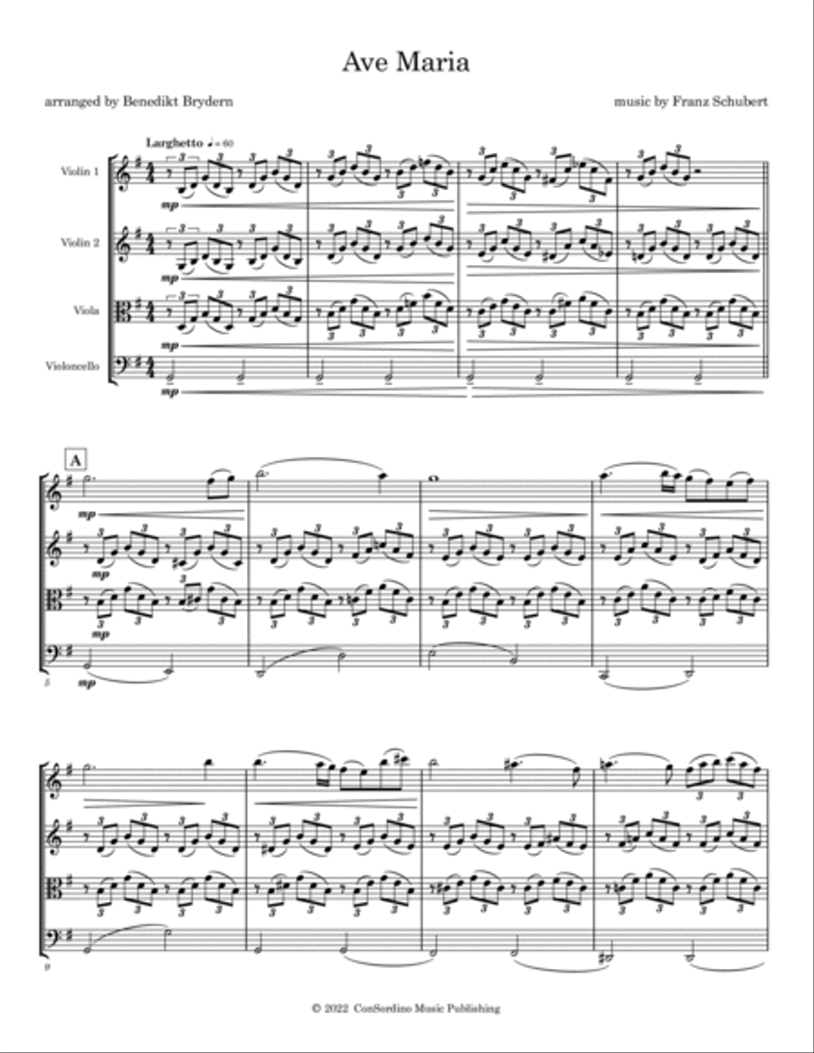 Ave Maria String Quartet scores gallery preview page 4
