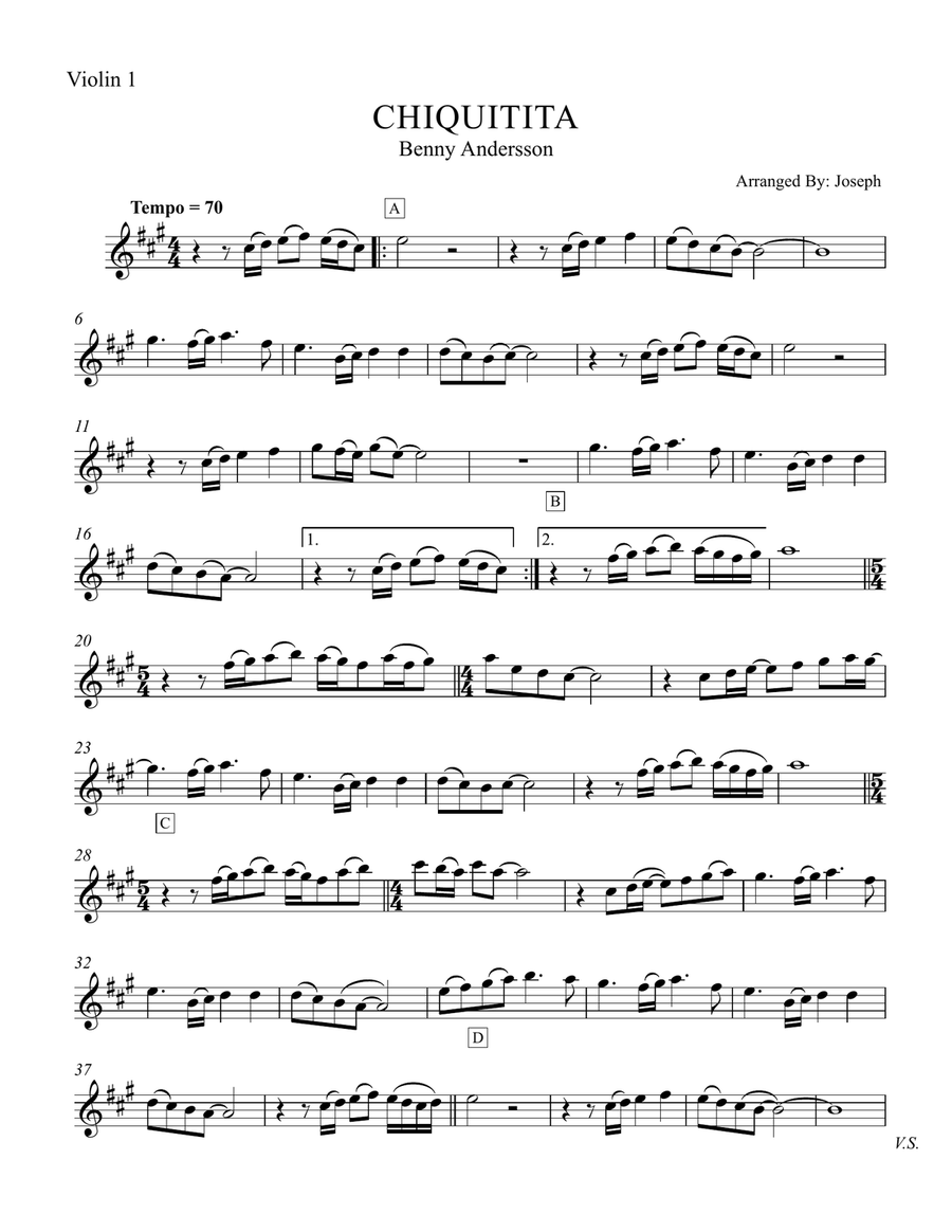 Chiquitita String Quartet scores gallery preview page 5