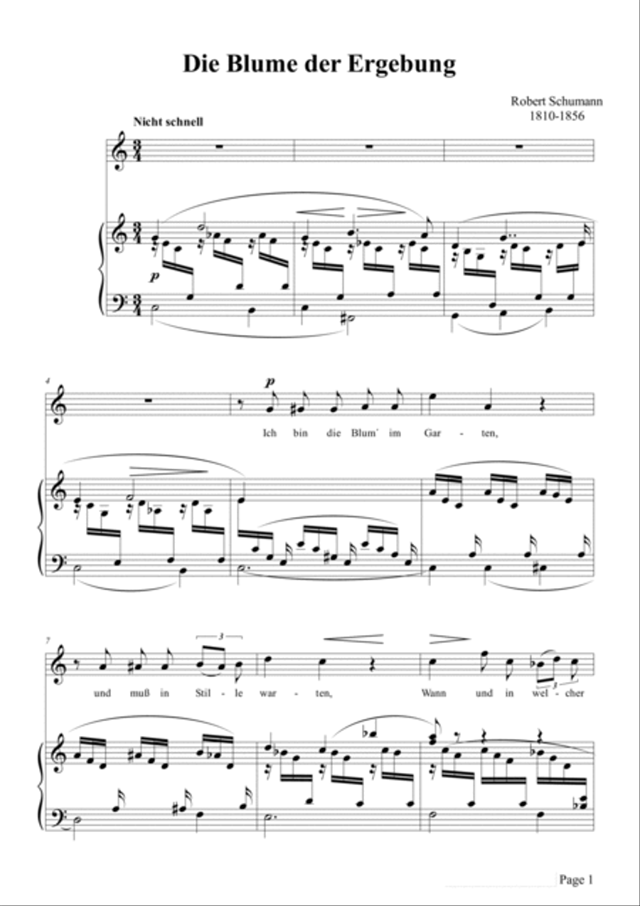 Schumann-Die Blume der Ergebung,Op.83 No.2 in C Major Voice scores gallery preview page 2
