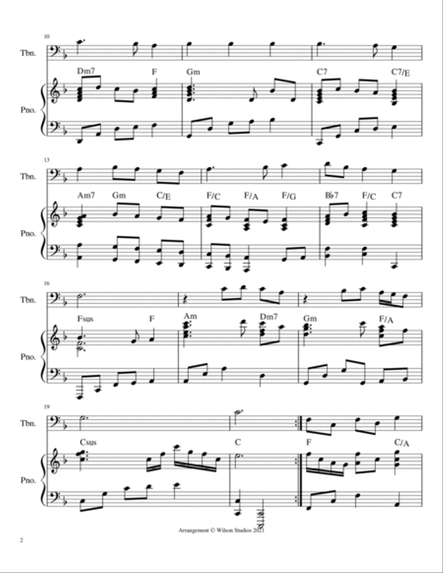 America (My Country 'Tis of Thee)--trombone solo Piano scores gallery preview page 2