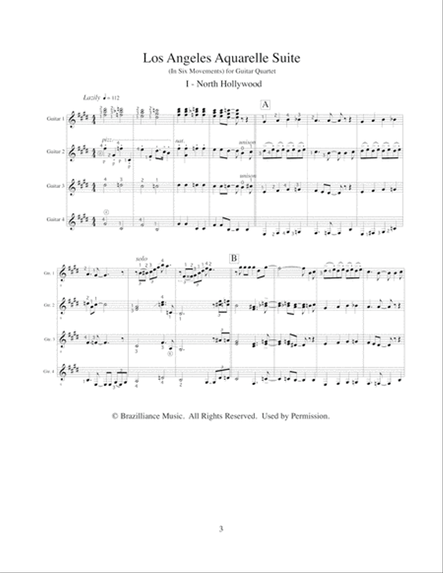 Laurindo Almeida Guitar Quartets Guitar Ensemble scores gallery preview page 4