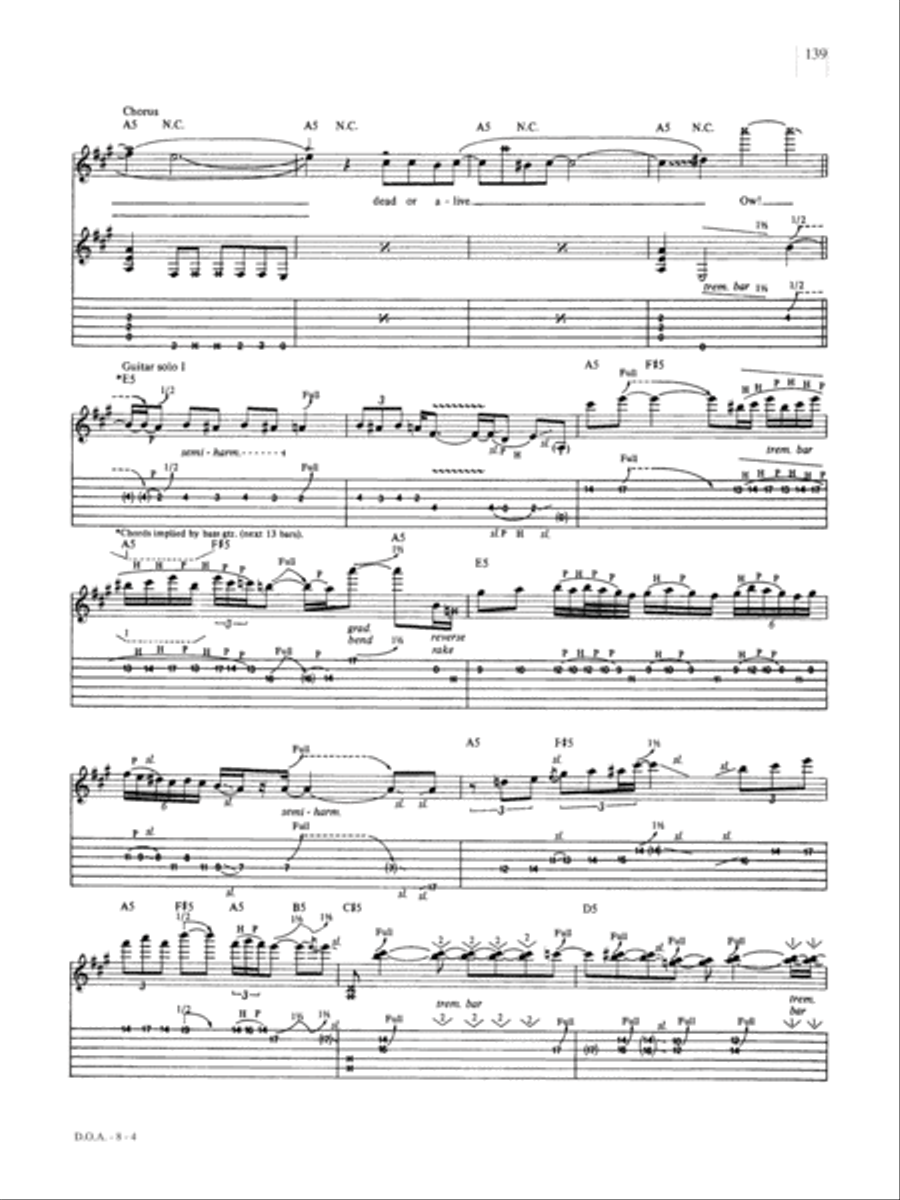 D.O.A. Guitar Tablature scores gallery preview page 4