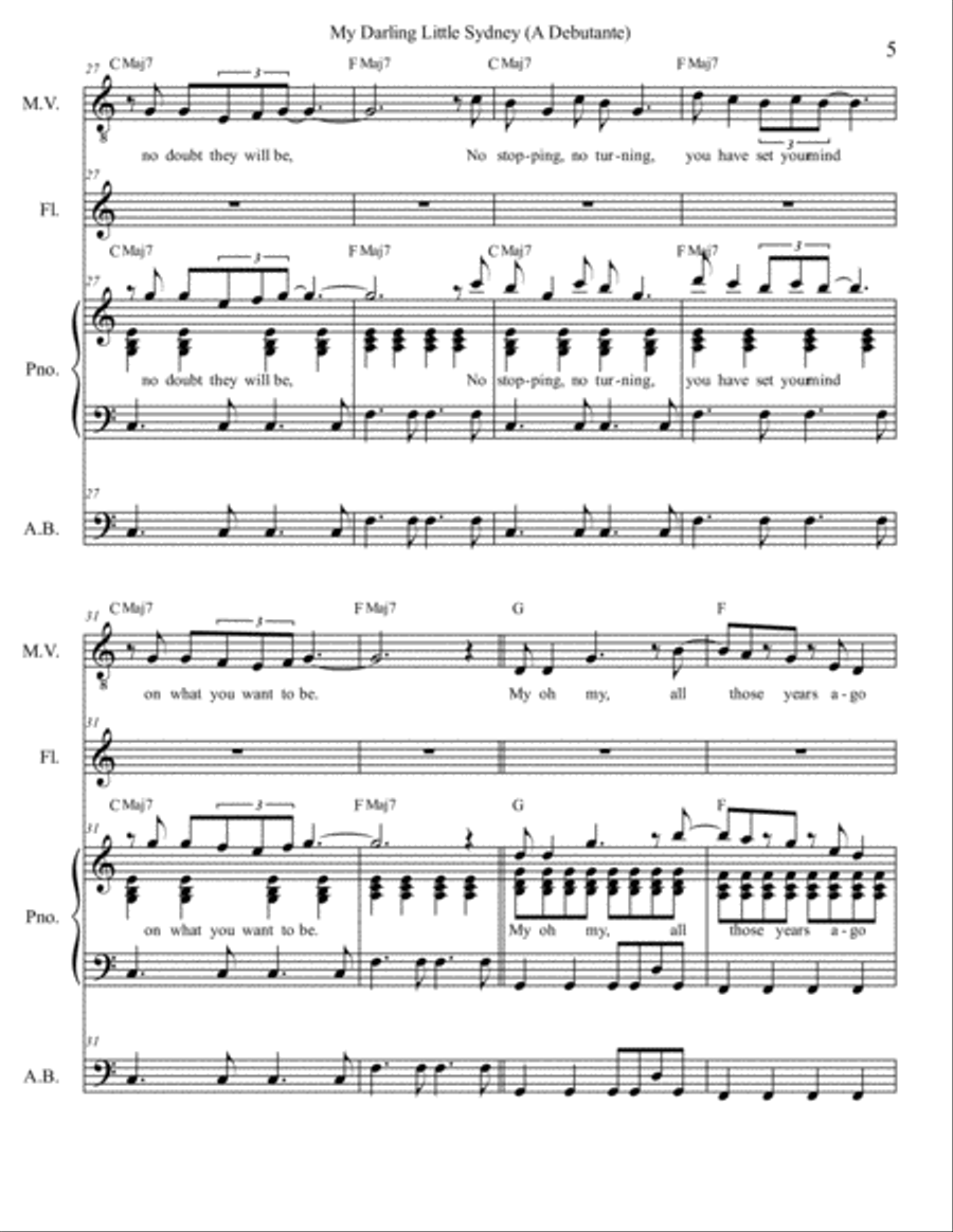 My Dear Little Sydney (A Debutante) Piano, Vocal, Guitar scores gallery preview page 5