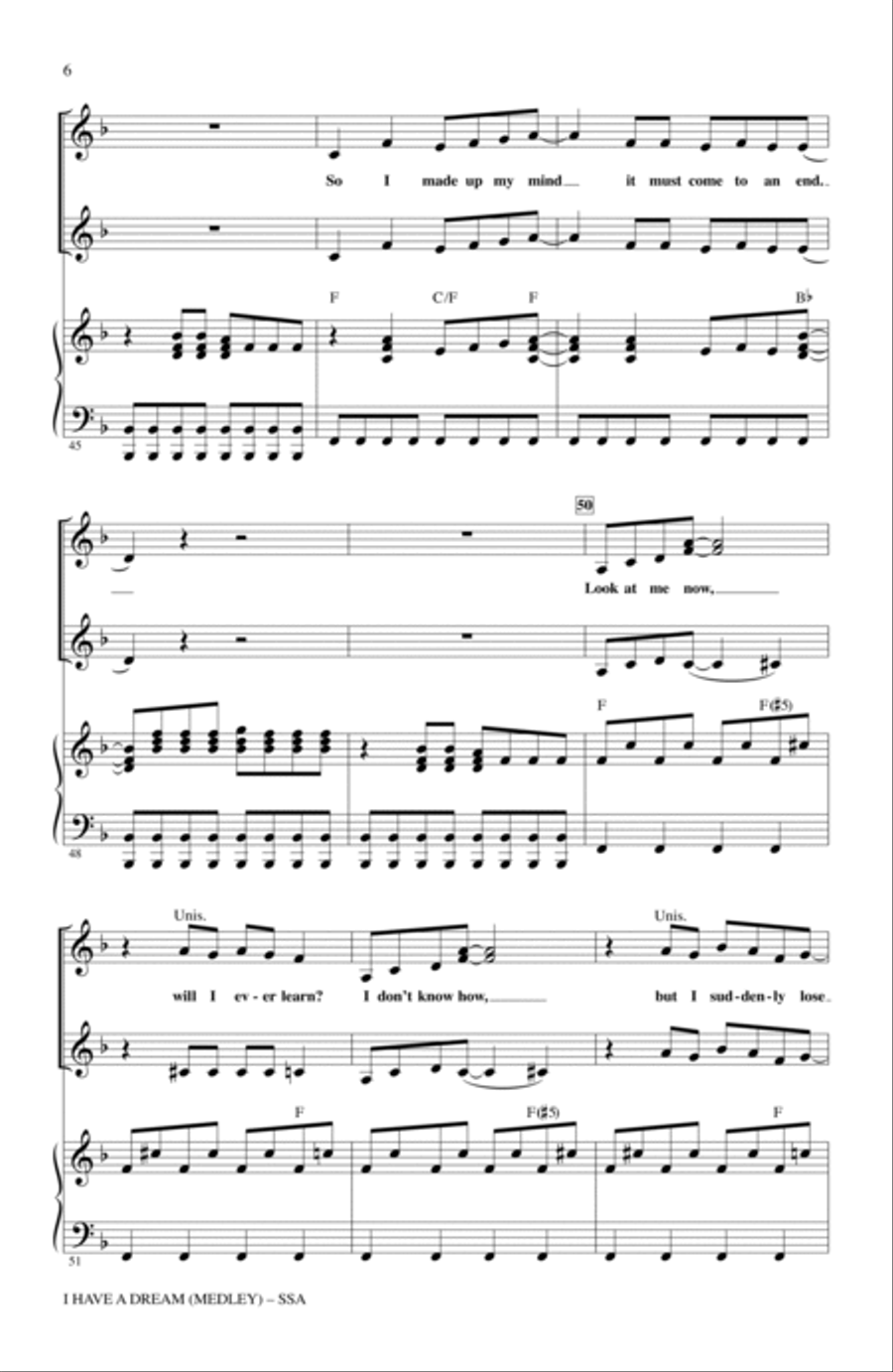 I Have A Dream - Choral Highlights from the Movie Mamma Mia! (Medley) SSA scores gallery preview page 5