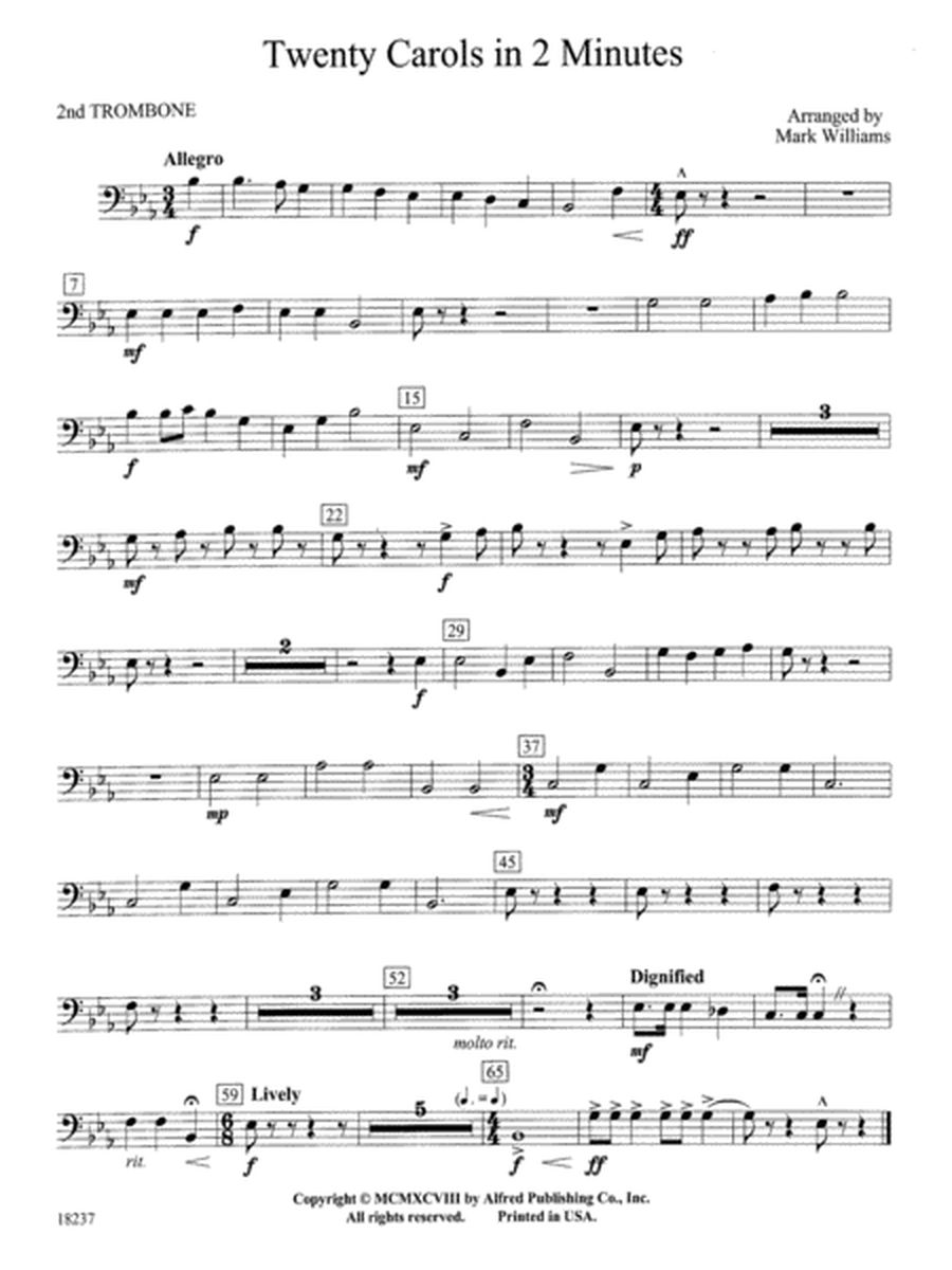 Twenty Carols in 2 Minutes: 2nd Trombone