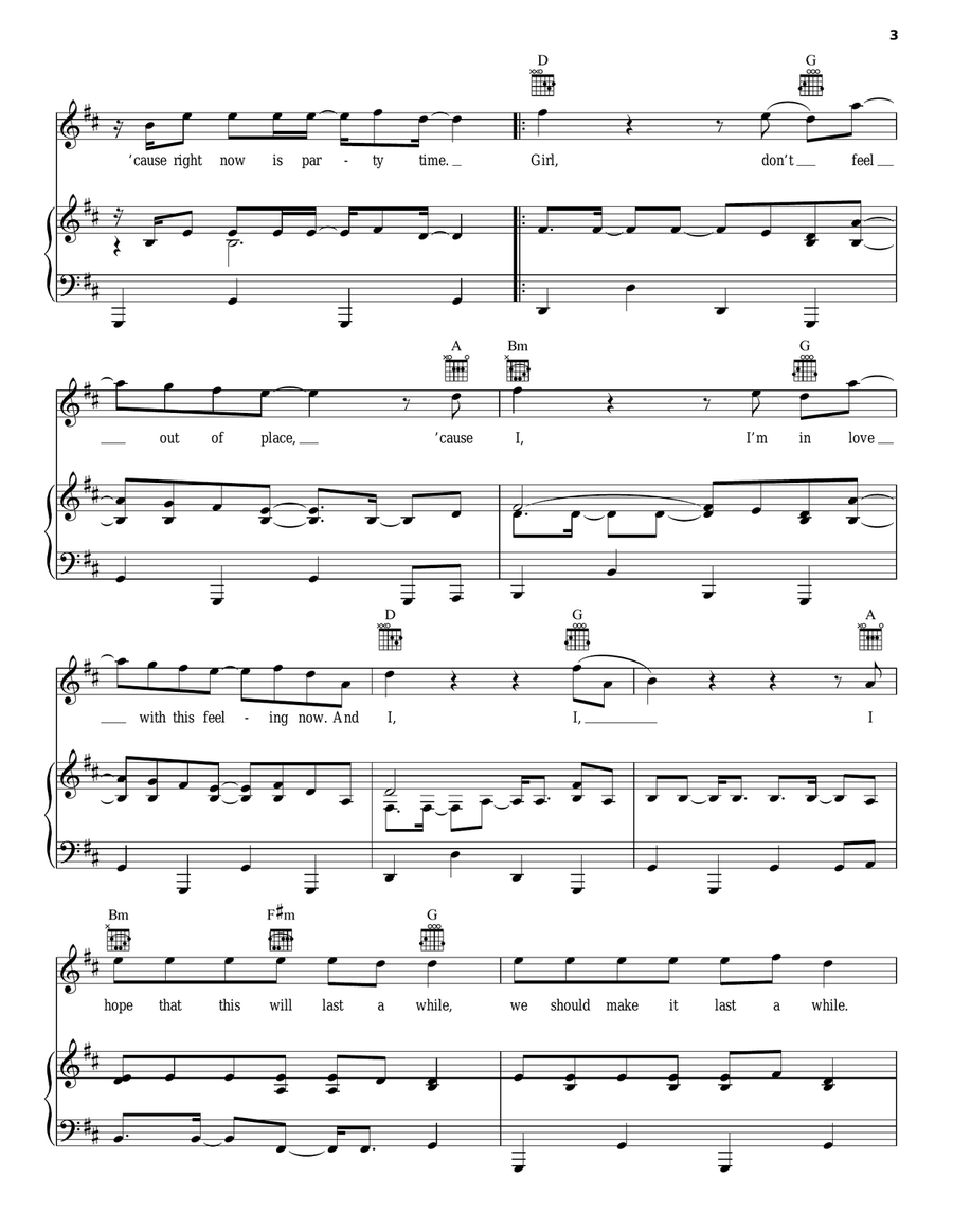 Yeah 3X Yeah 3X Piano, Vocal, Guitar scores gallery preview page 3