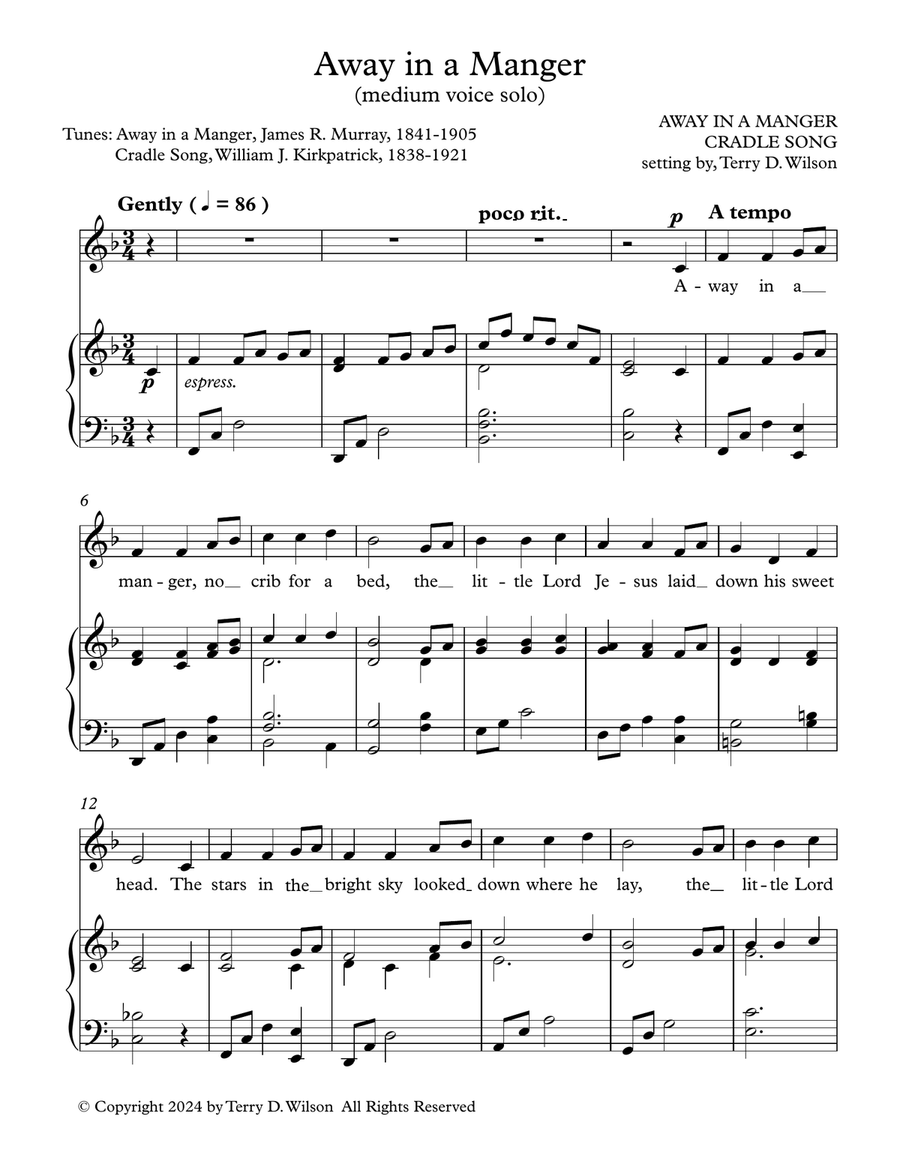 Bundle of 3 Titles: Hark the Herald Angels Sing, Away in a Manger, and On Jordan's Bank Voice scores gallery preview page 6