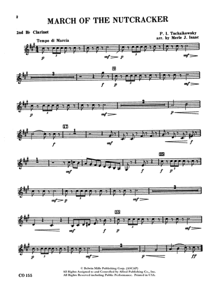 Nutcracker Ballet, Set II ("March of the Nutcracker" and "Trepak"): 2nd B-flat Clarinet