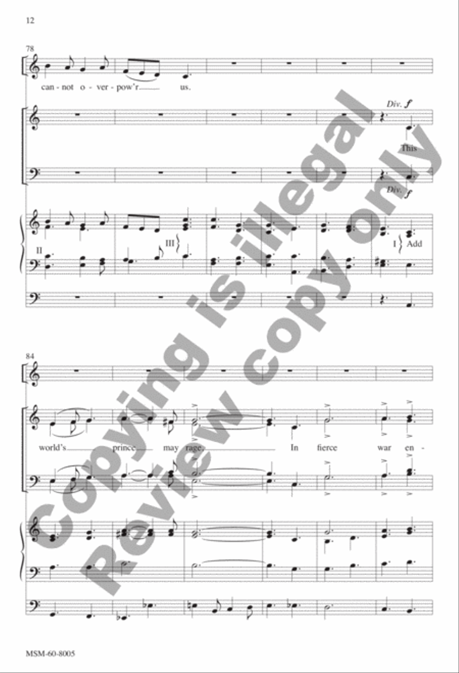 A Mighty Fortress Is Our God (Choral Score) 4-Part scores gallery preview page 12