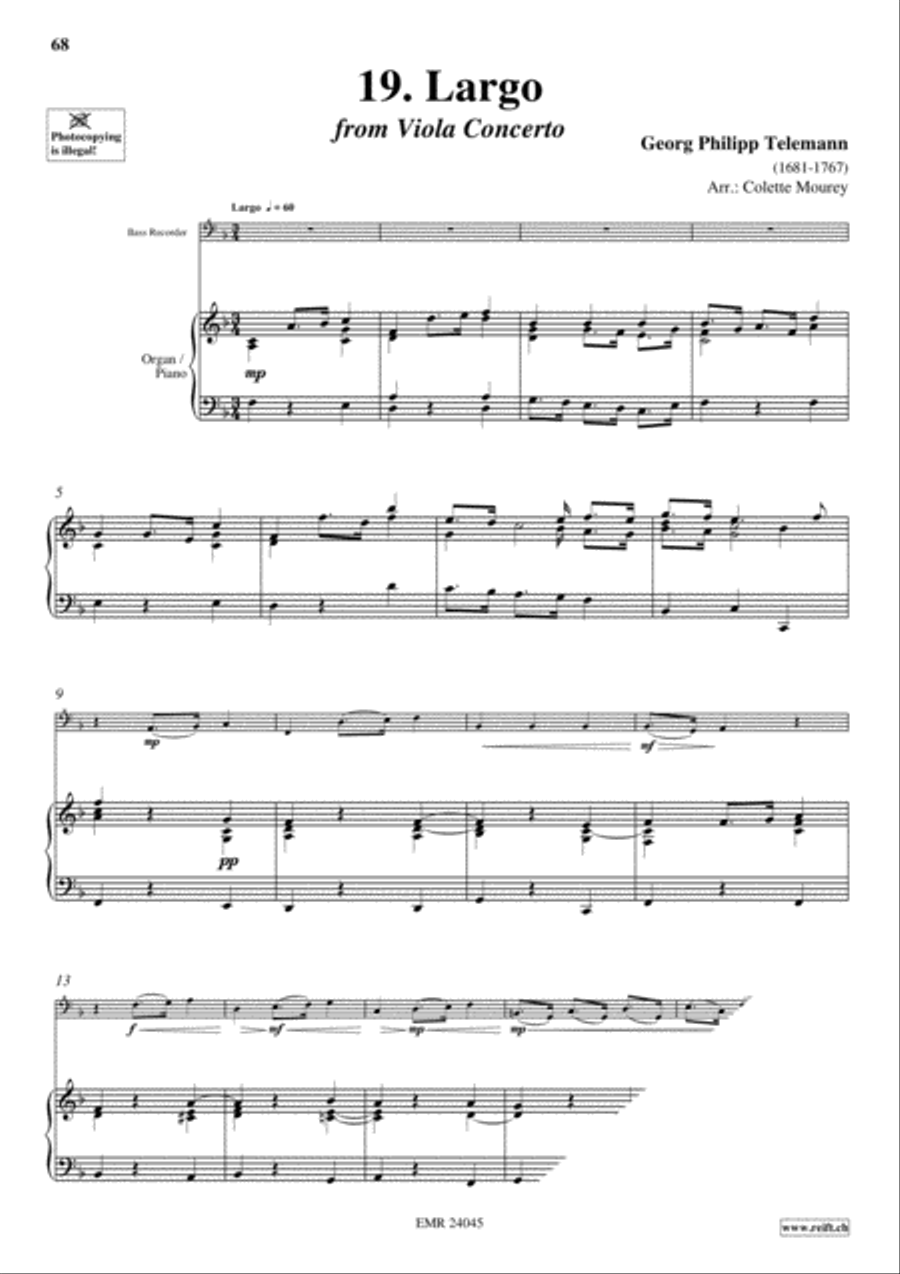 40 Greatest Baroque Hits Volume 1 Bass Recorder scores gallery preview page 21