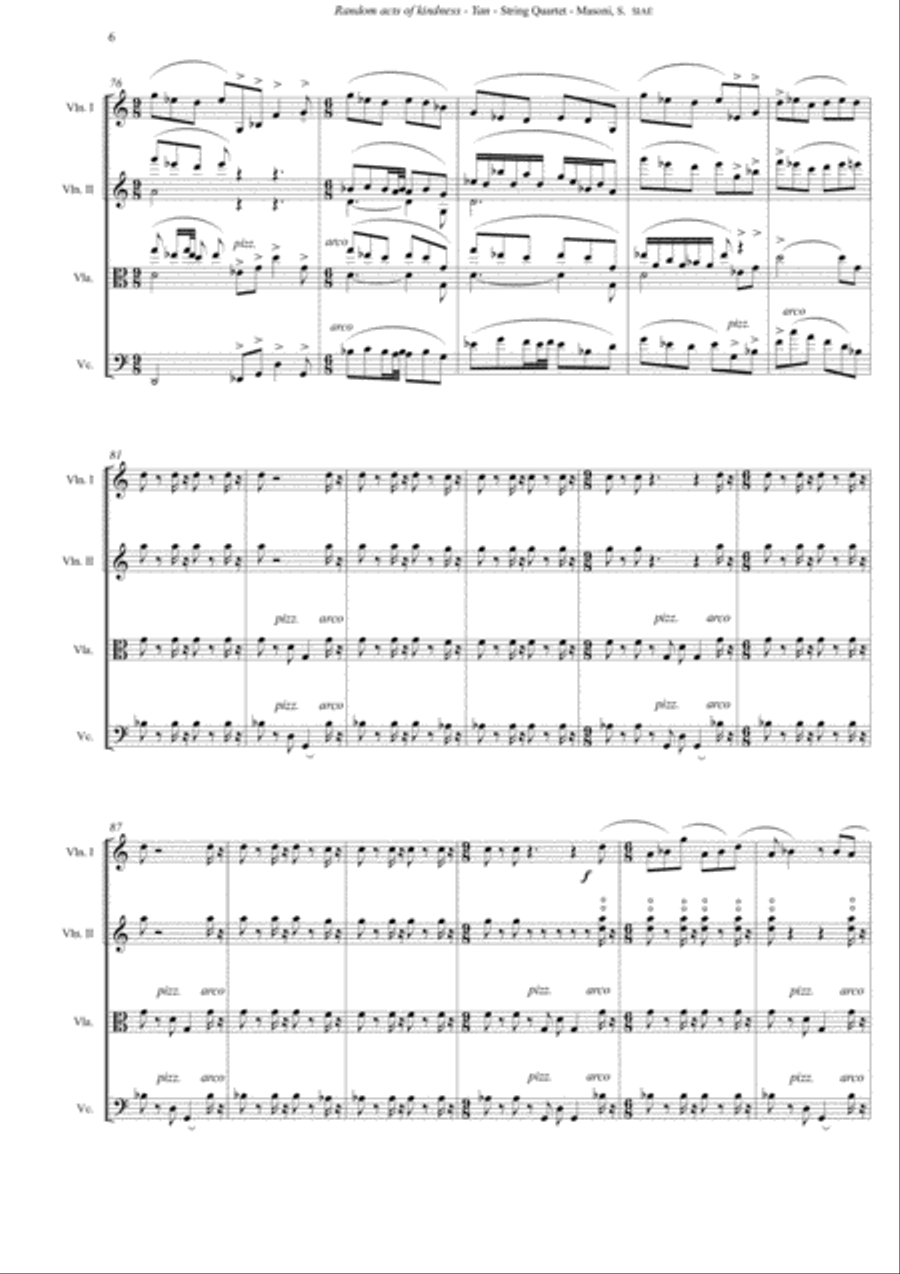 Random acts of kindness (score) String Quartet scores gallery preview page 6