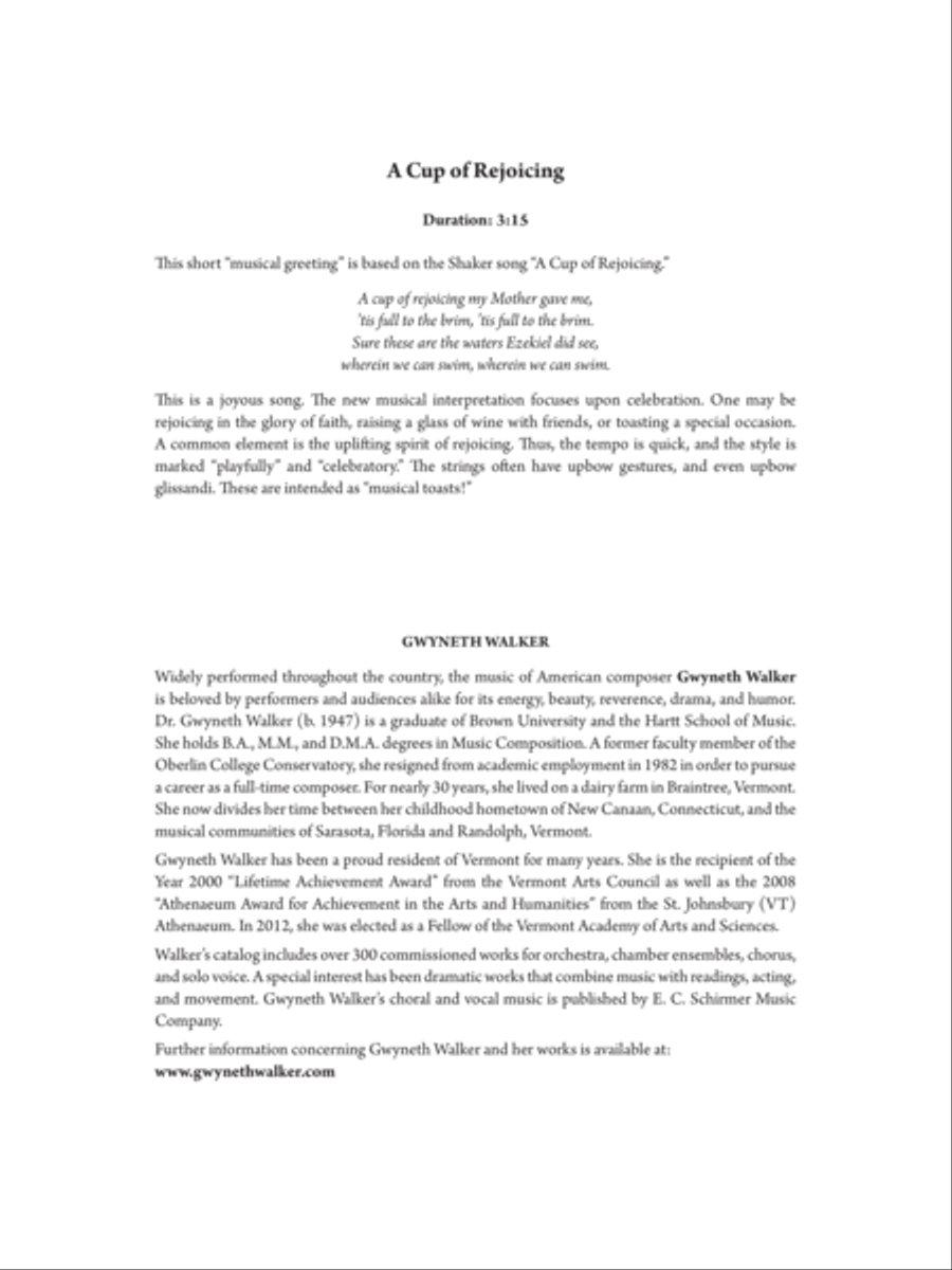 A Cup of Rejoicing Clarinet scores gallery preview page 1