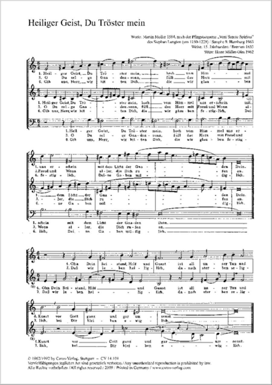 Muller-Olm: Heiliger Geist; Peter: Komm, o komm Score scores gallery preview page 6