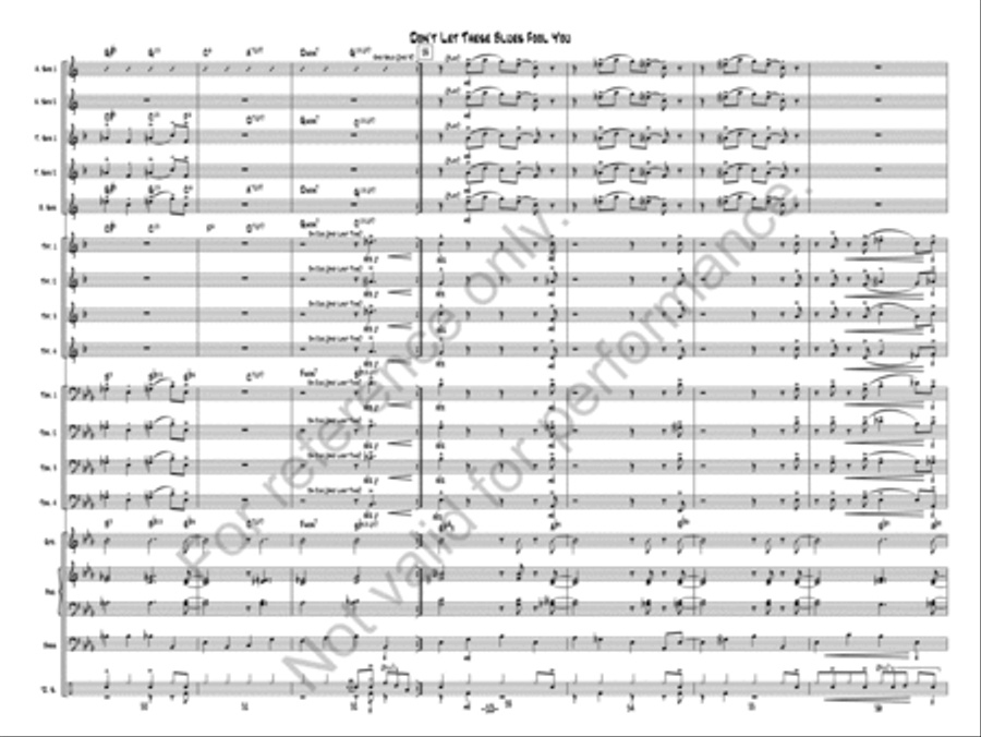 Don't Let These Blues Fool You Jazz Ensemble scores gallery preview page 11
