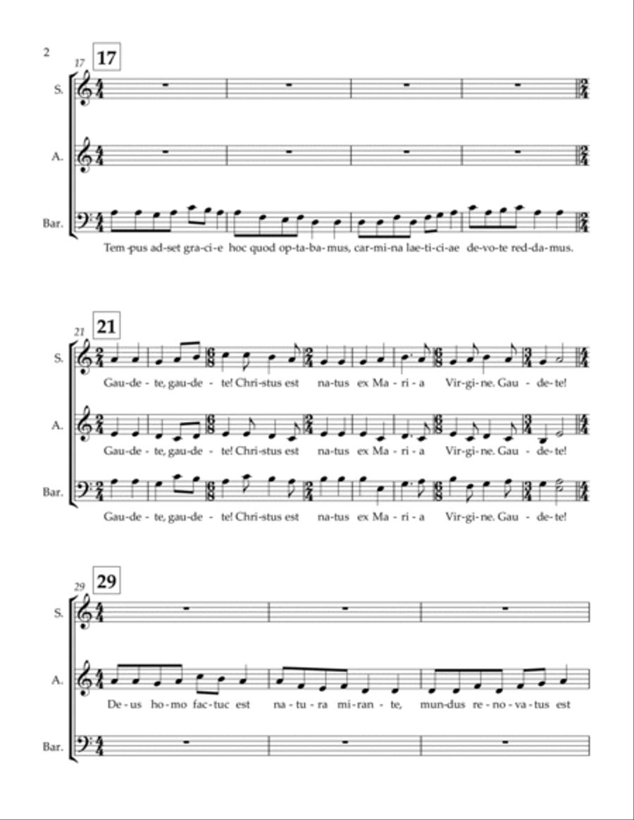 Gaudete Gaudete 3-Part scores gallery preview page 2