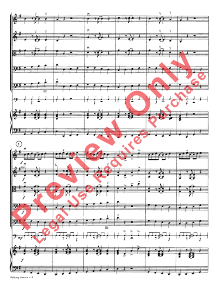 Walking Basses Walking Basses String Orchestra scores gallery preview page 6